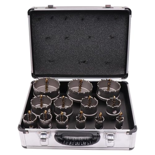 BHVLXGEQ Lochsägen-Bohrer-Set, 19–75 mm Hartmetall-Lochschneider-Set, Kernbohrer-Lochsägenschneider mit Box, Lti-Zahnkombination, for Edelstahl, Aluminiumlegierung, Metall, Holz und Kunststoff. BHVLXGEQ Lochsägen-Bohrer-Set, 19–75 mm Hartmetall-Lochschneider-Set, Kernbohrer-Lochsägenschneider mit Box, Lti-Zahnkombination, for Edelstahl, Aluminiumlegierung, Metall, Holz und Kunststoff. von BHVLXGEQ