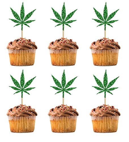 BIABISD 12 Stück Blatt Cupcake Topper – Have a Dope Geburtstag Kuchen Topper – Kuchendekorationen für Männer Frauen Marihuana Them 420 Geburtstag Party Supplies Grün BIABISD 12 Stück Blatt Cupcake Topper – Have a Dope Geburtstag Kuchen Topper – Kuchendekorationen für Männer Frauen Marihuana Them 420 Geburtstag Party Supplies Grün von BIABISD