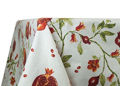 BIANCHERIAWEB Tischdecke mit Granatapfel-Design, für Küche und Wohnzimmer, hergestellt in Italien, 100% Baumwolle, 140 x 140 cm von BIANCHERIAWEB
