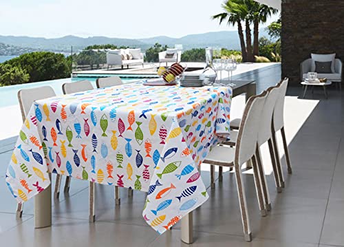 BIANCHERIAWEB Tischdecke für Wohnzimmer, Küche, Tisch aus Baumwolle, hergestellt in Italien, 100 % Baumwolle, Fish Color RP, 140 x 180 cm, Fish Color BIANCHERIAWEB Tischdecke für Wohnzimmer, Küche, Tisch aus Baumwolle, hergestellt in Italien, 100 % Baumwolle, Fish Color RP, 140 x 180 cm, Fish Color von BIANCHERIAWEB