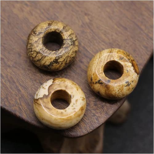 Mineraliensteine ​​7 x 14 mm, Loch 5 mm, Naturstein, grob, großes Loch, Perlen, Achat, Opal, Damenmode, Charm-Perlen for die Schmuckherstellung, Kristallsteine, Dekoration Voller Textur ( Color : 12 , von BIANMTSW