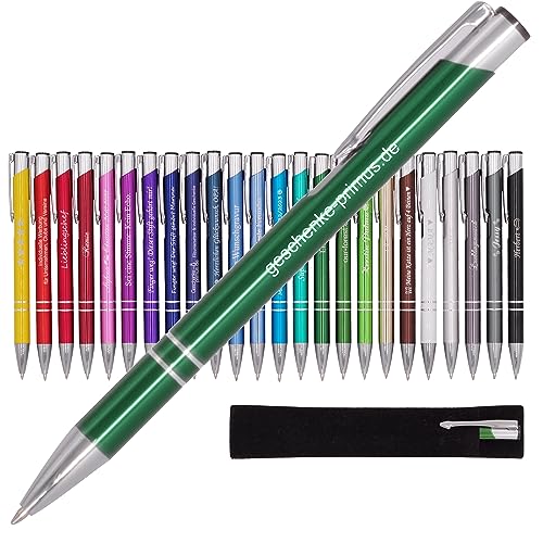 BIASTO Mitbringsel & Geschenk in Premium-Qualität: personalisierter Metall-Kugelschreiber mit Gravur, Stift mit Name (Dunkelgrün) von BIASTO
