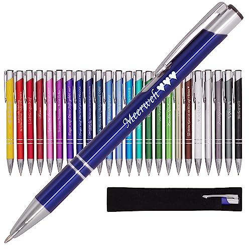 BIASTO Mitbringsel & Geschenk in Premium-Qualität: personalisierter Metall-Kugelschreiber mit Gravur, Stift mit Name (Dunkelviolett) von BIASTO