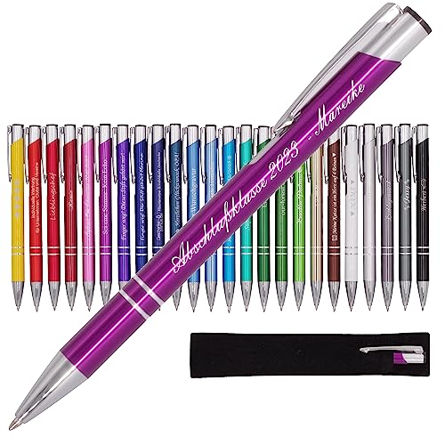 BIASTO Mitbringsel & Geschenk in Premium-Qualität: personalisierter Metall-Kugelschreiber mit Gravur, Stift mit Name (Pink) von BIASTO