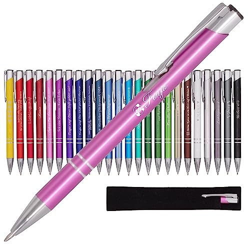 BIASTO Mitbringsel & Geschenk in Premium-Qualität: personalisierter Metall-Kugelschreiber mit Gravur, Stift mit Name (Rosa) von BIASTO