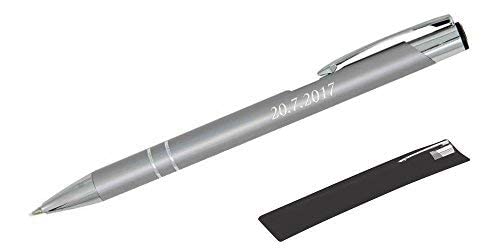 BIASTO Mitbringsel & Geschenk in Premium-Qualität: personalisierter Metall-Kugelschreiber mit Gravur, Stift mit Name (Silber) von BIASTO