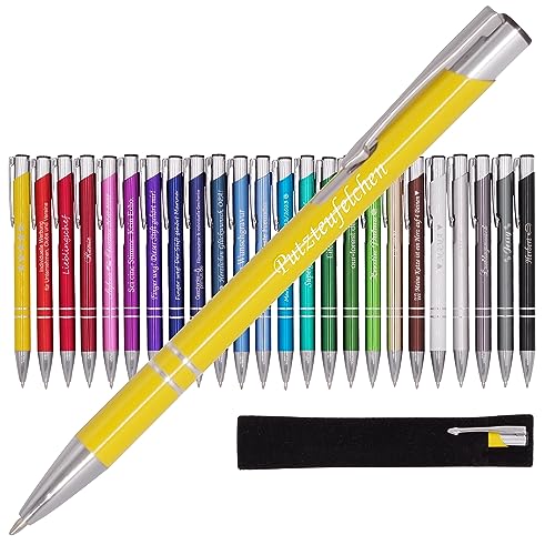 BIASTO Mitbringsel & Geschenk in Premium-Qualität: personalisierter Metall-Kugelschreiber mit Gravur, Stift mit Name (gelb) von BIASTO