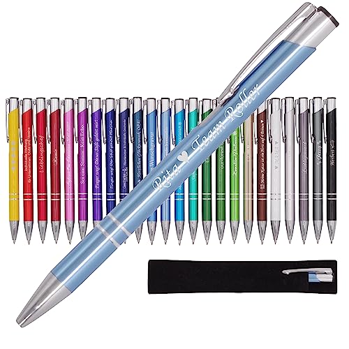 BIASTO Mitbringsel & Geschenk in Premium-Qualität: personalisierter Metall-Kugelschreiber mit Gravur, Stift mit Name (hellblau) von BIASTO