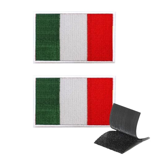 2 Stück italien flagge Klettverschluss patch,ferrari patches,italienische formel mit patches von BIBITI