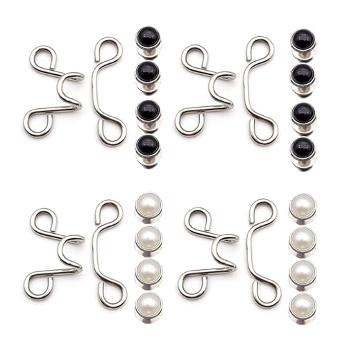 4 Sets Hosenbund Enger Machen,Jeans Ohne Nähen Ersatz Zum Waist Pearl Verkleinern Knöpfe Clip,Abnehmbarer Hosen Tightener Button Clips Schnalle für Adjust Hose Taillenspanner Befestigung Knopf 4 Sets Hosenbund Enger Machen,Jeans Ohne Nähen Ersatz Zum Waist Pearl Verkleinern Knöpfe Clip,Abnehmbarer Hosen Tightener Button Clips Schnalle für Adjust Hose Taillenspanner Befestigung Knopf von BIBITI