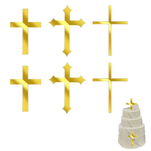 6 Stück Tortendeko Kommunion Mädchen,Tortenaufleger Konfirmation Taufe Kuchen Deko Gold Kreuz Torte Topper Junge,Cake Decoration Erstkommunion Acryl Kuchendeko Tortenstecker für Communion Hochzeit 6 Stück Tortendeko Kommunion Mädchen,Tortenaufleger Konfirmation Taufe Kuchen Deko Gold Kreuz Torte Topper Junge,Cake Decoration Erstkommunion Acryl Kuchendeko Tortenstecker für Communion Hochzeit von BIBITI