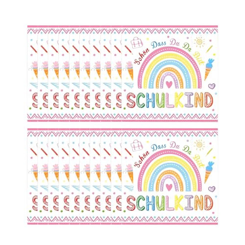 Einschulung Servietten Regenbogen,Schulkind 2025 Mädchen Deko Schuleinführung Tischdeko Rosa Endlich Schulbeginn Tischläufer,Junge Schule Papierservietten Einschulungsdeko,für Schulanfangssaison (20) Einschulung Servietten Regenbogen,Schulkind 2025 Mädchen Deko Schuleinführung Tischdeko Rosa Endlich Schulbeginn Tischläufer,Junge Schule Papierservietten Einschulungsdeko,für Schulanfangssaison (20) von BIBITI