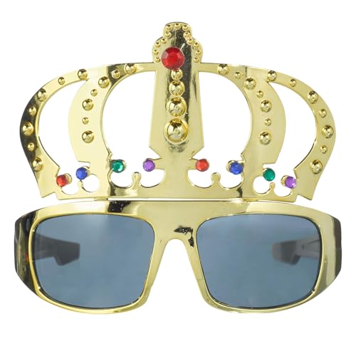 BIBITI Krone König Lustige Sonnenbrille,Gold Brille,Party Brillen Lustig,Hässliche Sonnenbrillen,Sunglasses Männer Accessoires,Geburtstagskönigin-brille Spassbrillen für Heren und Frauen Party von BIBITI