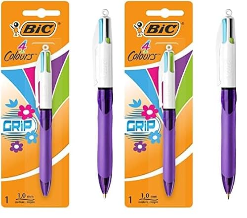 BIC 4 Farben Kugelschreiber Set 4 Colours Grip Pro Fun, mit gummierter Griff-Fläche, 2er Pack, Ideal für das Büro, das Home Office oder die Schule BIC 4 Farben Kugelschreiber Set 4 Colours Grip Pro Fun, mit gummierter Griff-Fläche, 2er Pack, Ideal für das Büro, das Home Office oder die Schule von BIC 4 Colours