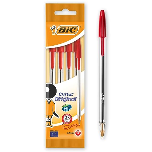 BIC 8308611 Kugelschreiber Cristal Medium 4-er Packung, rot (Packung mit 8) von BIC Cristal