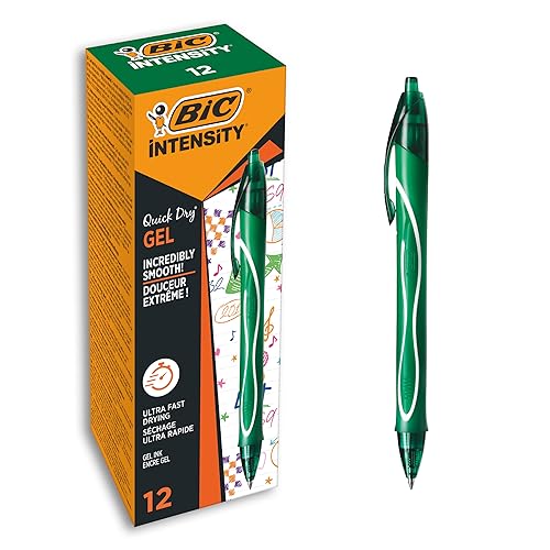 BIC Deutschland DeutschlandGel-ocity Quick Dry Gel-Roller Medium in Grün – 12er Set, 964771, 12 unidades von BIC Deutschland