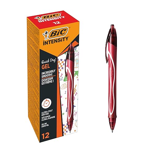 BIC Deutschland Gel-ocity Quick Dry Gel-Roller Medium in Rot – 12er Set, 949874 von BIC Deutschland