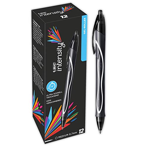 BIC Intensity Quick Dry Gel-Roller Medium in Schwarz - 12er Set von BIC Intensity