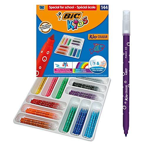BIC KiDS Couleur Medium Filzstifte Schulset Klassensatz, 144-teilig BIC KiDS Couleur Medium Filzstifte Schulset Klassensatz, 144-teilig von BIC