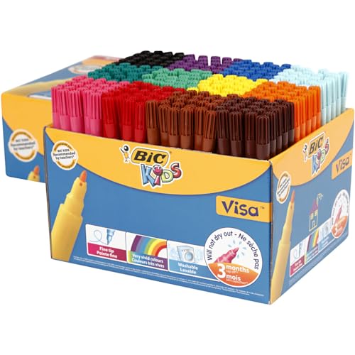 BIC Kids 897099 Fasermaler Visa, 288 Stück 12-farbig sortiert von BIC Kids