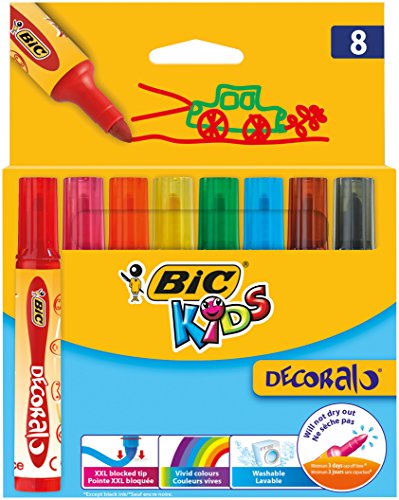 BIC Kids 946442 Fasermaler"DECORALO", 8 Stück 8-farbig sortiert von BIC Kids