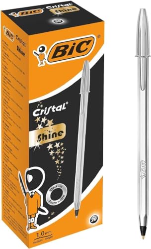BIC 207063 Kugelschreiber Cristal Silver Medium Schwarz von BIC