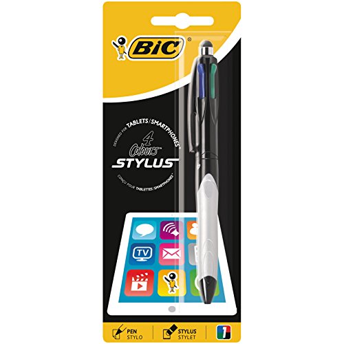 BIC 4 Farben Kugelschreiber 4 Colours Stylus, mit Touchpen-Funktion, 1er Pack, Ideal für das Büro, das Home Office oder die Schule von BIC