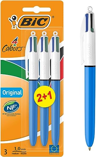BIC 4 Farben Kugelschreiber Set 4 Colours Original, 3er Pack, Ideal für das Büro, das Home Office oder die Schule BIC 4 Farben Kugelschreiber Set 4 Colours Original, 3er Pack, Ideal für das Büro, das Home Office oder die Schule von BIC
