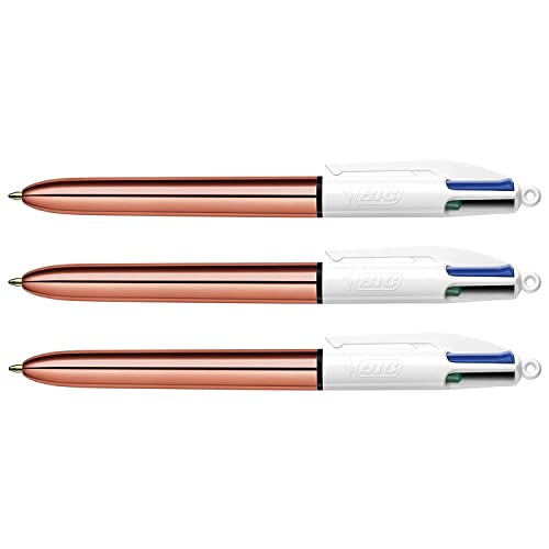 BIC 4Colours Shine Kugelschreiber, mittlere Spitze, rosa / goldfarben, 3 Stück BIC 4Colours Shine Kugelschreiber, mittlere Spitze, rosa / goldfarben, 3 Stück von BIC