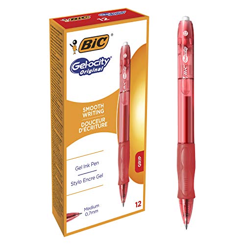 BIC 829159 Gel-ocity Original Gel-Roller Medium in Rot-12erSet von BIC