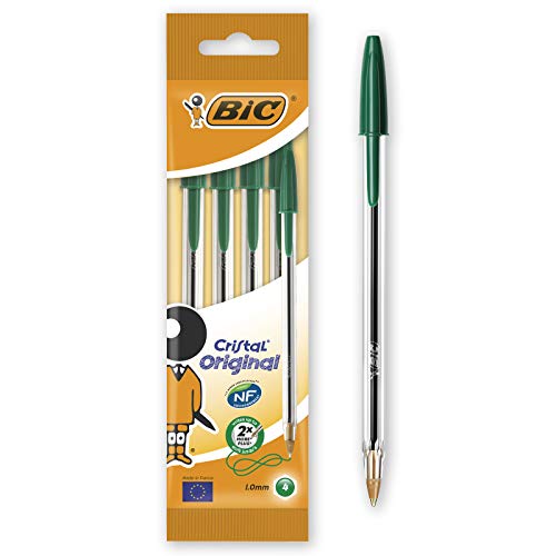 BIC 8308581 Kugelschreiber Cristal Medium 4-er Packung, grün von BIC Cristal