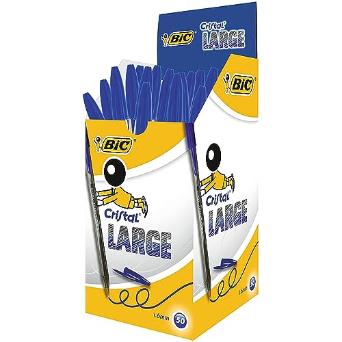 BIC 880656 Kugelschreiber Cristal large – 50 Kulis in Blau – Strichstärke 0,6 mm - breit – Dokumentenecht BIC 880656 Kugelschreiber Cristal large – 50 Kulis in Blau – Strichstärke 0,6 mm - breit – Dokumentenecht von BIC