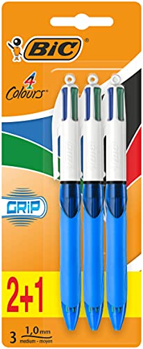 BIC 8899301 4 Colour Grip Kugelschreiber 3 Stück farblich sortiert von BIC