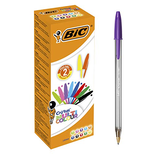 BIC Kugelschreiber Set Cristal Multi Colour, in 10 Farben, Strichstärke 0,42 mm, 20er Pack, Ideal für das Büro, das Home Office oder die Schule von BIC Cristal