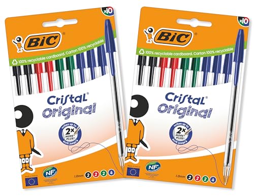 BIC 962704 Kugelschreiber Cristal Original, 2 Beutel auf 10 Stück, sortiert von BIC