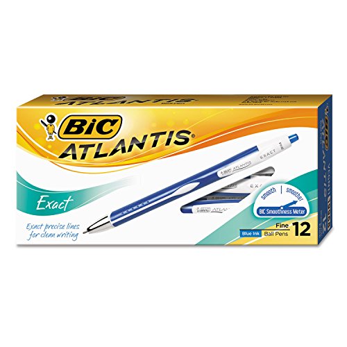 Bic Atlantis Exact Kugelschreiber, 0,7 mm feine Spitze, blau, 12 Stück Bic Atlantis Exact Kugelschreiber, 0,7 mm feine Spitze, blau, 12 Stück von BIC