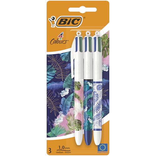BIC BOTANICAL Kugelschreiber, einziehbar, mittlere Spitze, verschiedene Dekorationen, 4 Farben BIC BOTANICAL Kugelschreiber, einziehbar, mittlere Spitze, verschiedene Dekorationen, 4 Farben von BIC