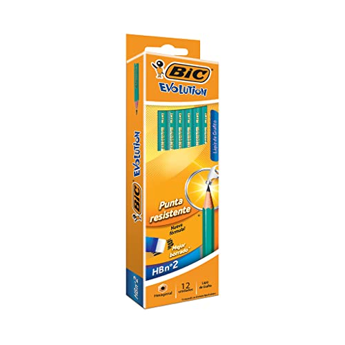 BIC Bleistift Evolution Original 655 HB mit Radierer, Schachtel à 12 Stück, grün von BIC