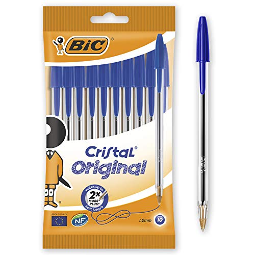 BIC Blister DE 10 Stück - BOLI Glas Blau - Spitze 1,0 mm von BIC