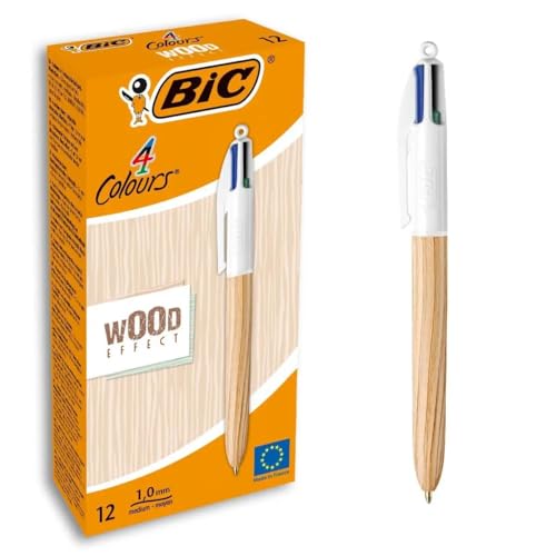 BIC Box mit 12 Kugelschreibern, 4 Farben, Holz BIC Box mit 12 Kugelschreibern, 4 Farben, Holz von BIC