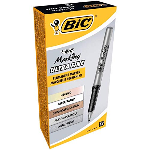 BIC CD-/DVD-Marker Marking Ultra Fine, permanent, schwarz, Sie erhalten 1 Packung von BIC