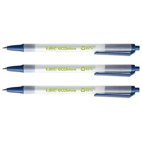 BIC Eco Clic Stric Kugelschreiber, mittlere Spitze, 1 mm, blaue Tinte, 3 Stück BIC Eco Clic Stric Kugelschreiber, mittlere Spitze, 1 mm, blaue Tinte, 3 Stück von BIC