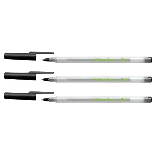 BIC Ecolutions Round Stic Kugelschreiber, Transparent, Schwarz, 3 Stück BIC Ecolutions Round Stic Kugelschreiber, Transparent, Schwarz, 3 Stück von BIC