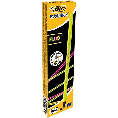 BIC Evolution Fluo – Graphitstift, mit Gummi, 12 Stück von BIC