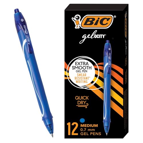 BIC Gel-Ocity Quick Dry Gelschreiber, mittlere Spitze, einziehbar (0,7 mm) von bic