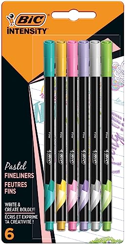 BIC Intensity Fineliner, Filzstifte in 6 verschiedenen Pastellfarben, mit feiner Spitze, für Bullet Journal & Mandala BIC Intensity Fineliner, Filzstifte in 6 verschiedenen Pastellfarben, mit feiner Spitze, für Bullet Journal & Mandala von BIC