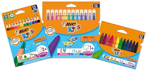 BIC Kids Stifte Set à 36: Buntstifte Set Evolution ECOlutions, Filzstifte Set Kid Couleur Baby und Wachsmalkreide Plastidecor Triangle BIC Kids Stifte Set à 36: Buntstifte Set Evolution ECOlutions, Filzstifte Set Kid Couleur Baby und Wachsmalkreide Plastidecor Triangle von BIC