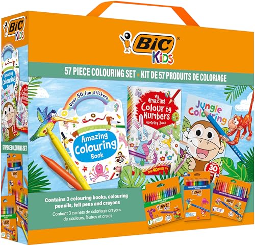 BIC Kids Stifte Set mit Malbuch: 18 Buntstifte, 18 Filzstifte, 18 Malkreiden, 3 Malbücher und 50 Sticker BIC Kids Stifte Set mit Malbuch: 18 Buntstifte, 18 Filzstifte, 18 Malkreiden, 3 Malbücher und 50 Sticker von BIC