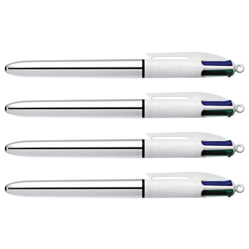 BIC Kugelschreiber, 4 Farben, 4 klassische Farben, silberfarben BIC Kugelschreiber, 4 Farben, 4 klassische Farben, silberfarben von BIC
