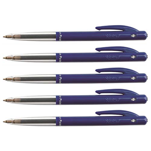 BIC Kugelschreiber, M10, CLIC, feine Spitze, 0,7 mm, Blau, 5 Stück von BIC